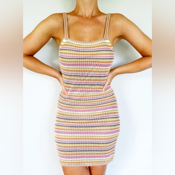 Olive & Oak Dresses & Skirts - Olive + Oak Striped Multicolor Knit Dress